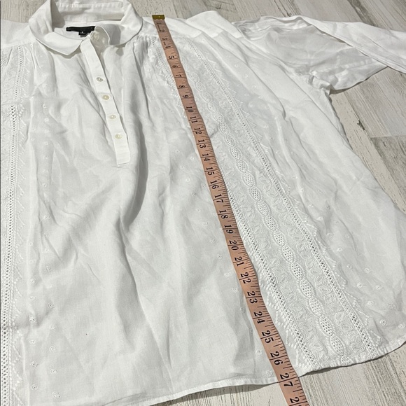 Nili Lotan White Blouse with Embroidered Details Size Small - Picture 7 of 9